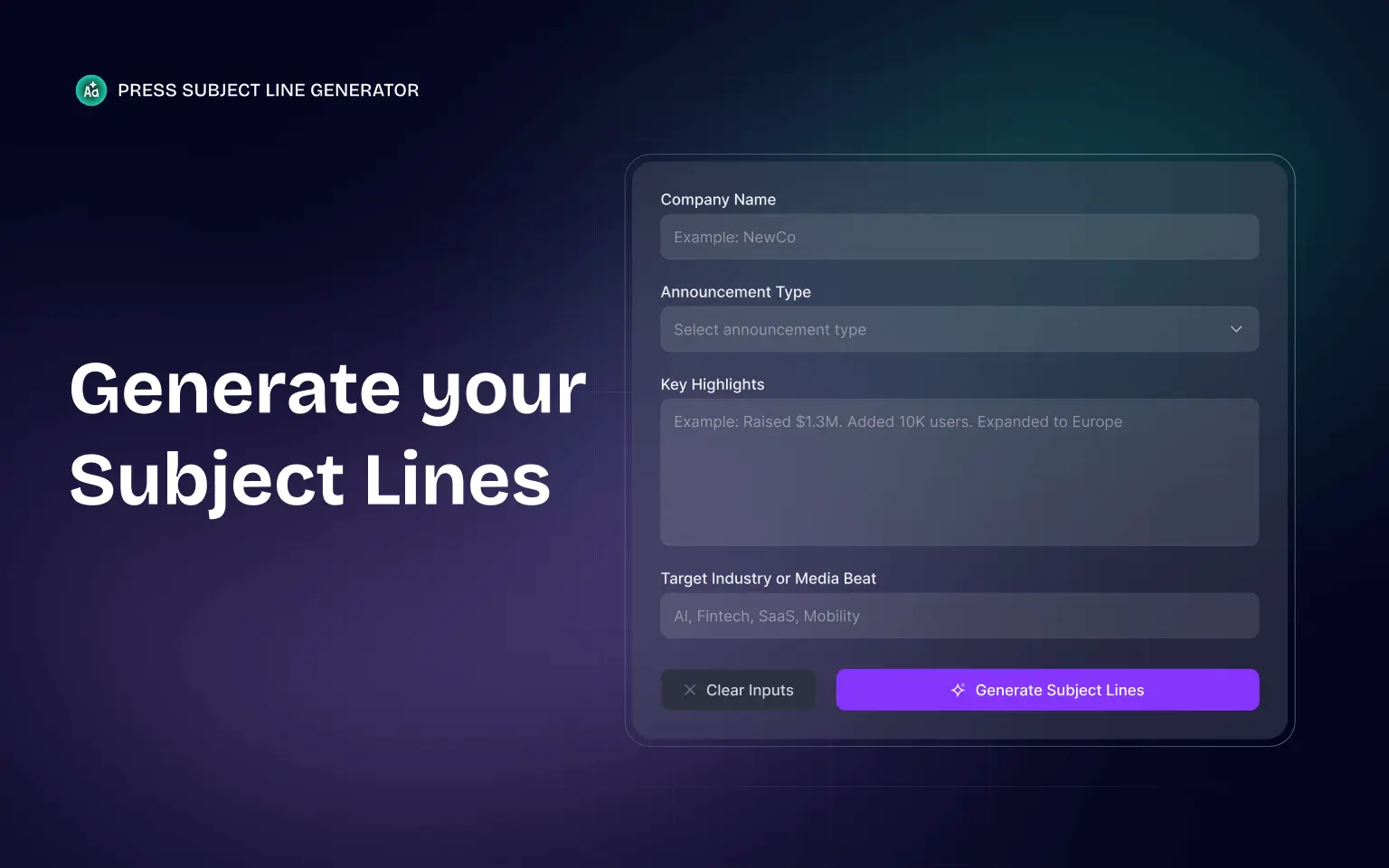 Press Subject Line Generator logo